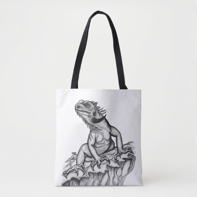 Bolso De Tela Dragón en la roca (Anverso)