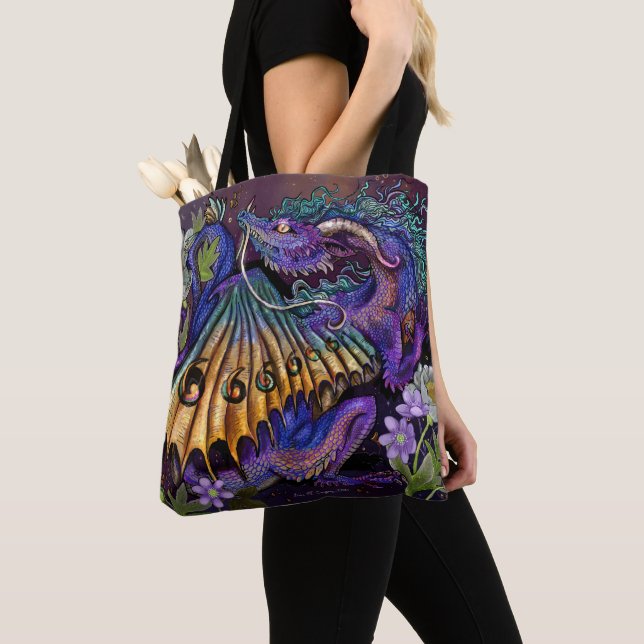 Bolso De Tela Dragón floral (Detalle)