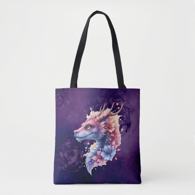 Bolso De Tela Dragón Guardián Suave.  (Anverso)