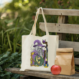 Bolso De Tela Dragón Mago Celta Fantasía Púrpura