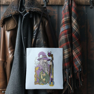 Bolso De Tela Dragón Mago Celta Fantasía Púrpura