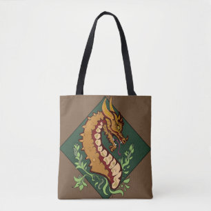 Bolso De Tela Dragón marrón estilizado