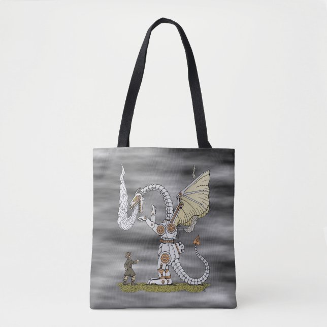 Bolso De Tela Dragón mecánico (Anverso)
