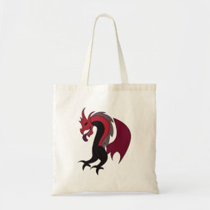 Bolso De Tela Dragón Mitológico Negro Rojo