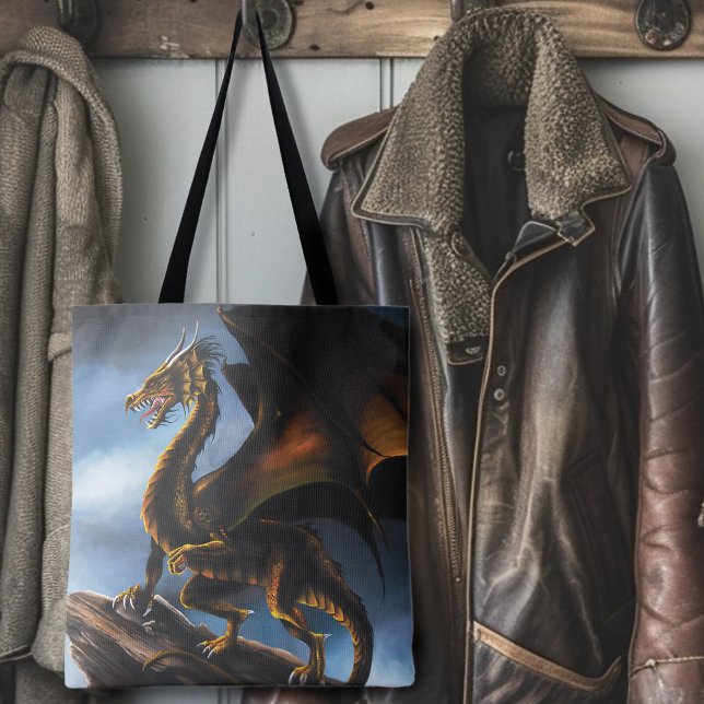 Bolso De Tela Dragón negro de oro de cobre (Subido por el creador)