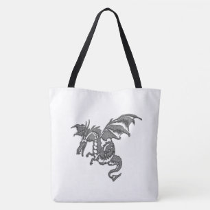 Bolso De Tela Dragón plateado