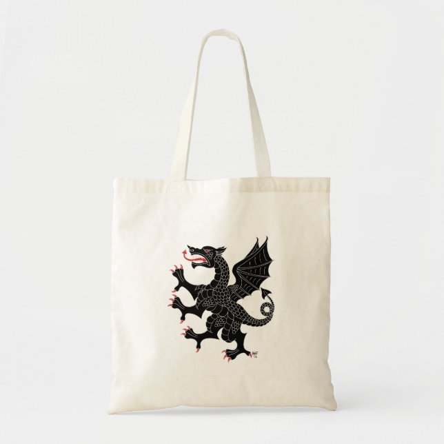 Bolso De Tela Dragón rampante sable (Frente)