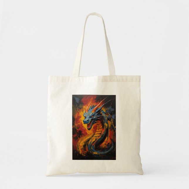 Bolso De Tela Dragón respiratorio de fantasía: (Frente)