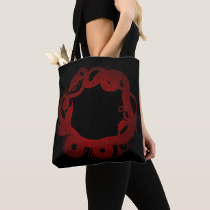 Bolso De Tela Dragón Rojo