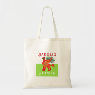 Bolso De Tela Dragón rojo galés amigable, agrega tus Navidades d