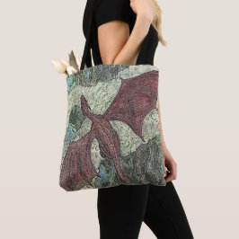 Bolso De Tela Dragón Rojo (hombro):