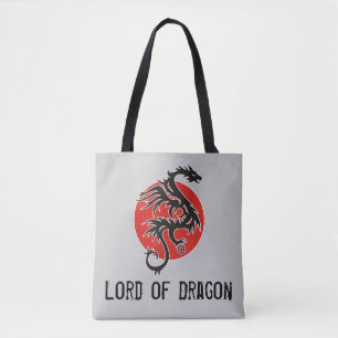Bolso De Tela Dragon Sun - blanco rojo negro + tus ideas