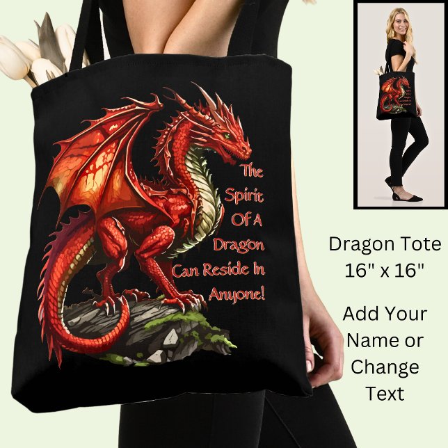 Bolso De Tela Dragón verde rojo, el espíritu puede residir en cu (Subido por el creador)