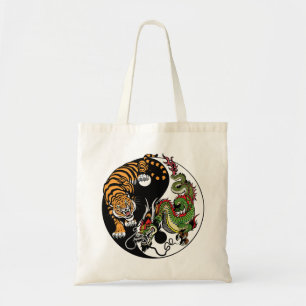 Bolso De Tela dragón y tigre yin yang