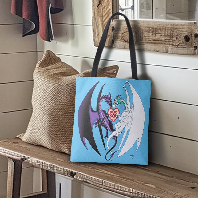 Bolso De Tela Dragones Amor Corazón Azul (Subido por el creador)
