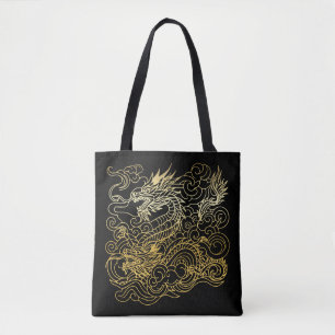 Bolso De Tela Dragones chinos