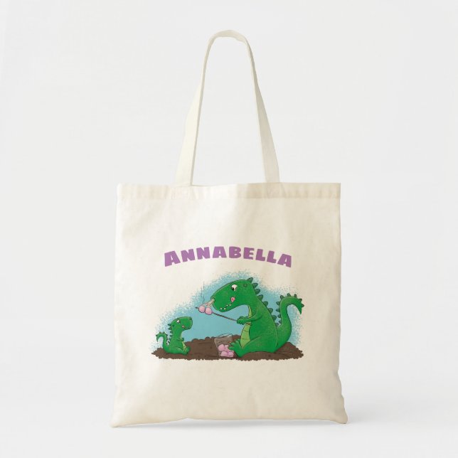Bolso De Tela dragones cortos asando malvaviscos personalizado (Frente)