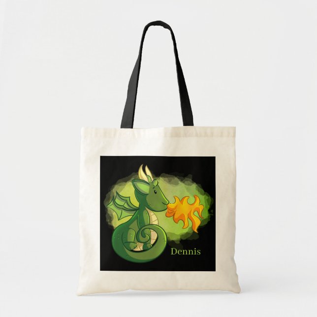 Bolso De Tela dragones geniales agregar nombres niños Tote Bag (Frente)