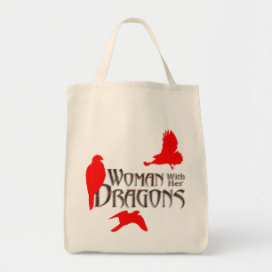 Bolso De Tela dragones, "pájaros de presa" "señora mercachifle"