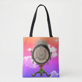 Bolso De Tela Dragones y antiguo tambor en las nubes