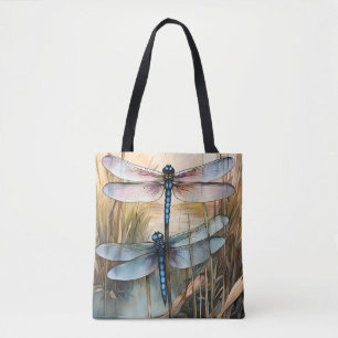 Bolso De Tela Dragonflies Among the Cattails and Reeds