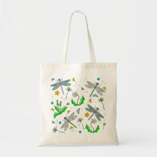 Bolso De Tela Dragonflies y Dandelions