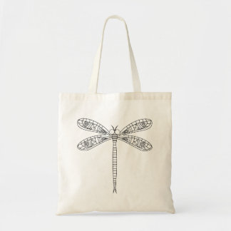 Bolso De Tela Dragonflies y Lilis Tote a pintar