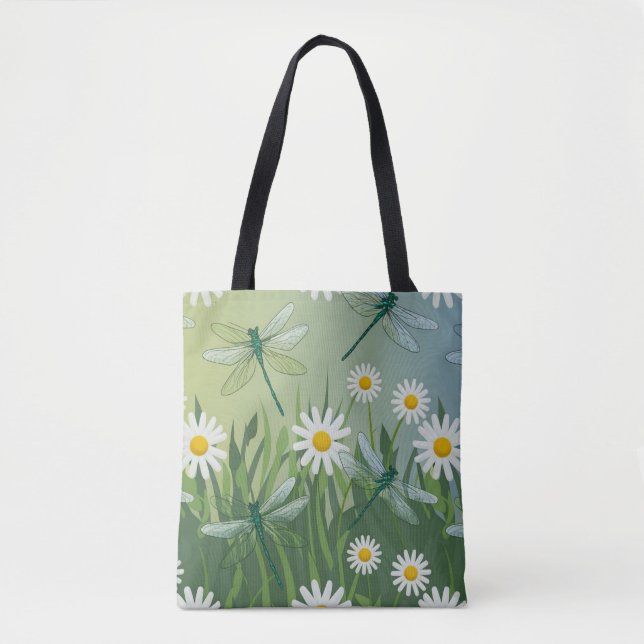 Bolso De Tela Dragonfly Daisies Error de compra Tote Bag (Anverso)