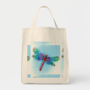 Bolso De Tela Dragonfly de vidrio templado (azul)