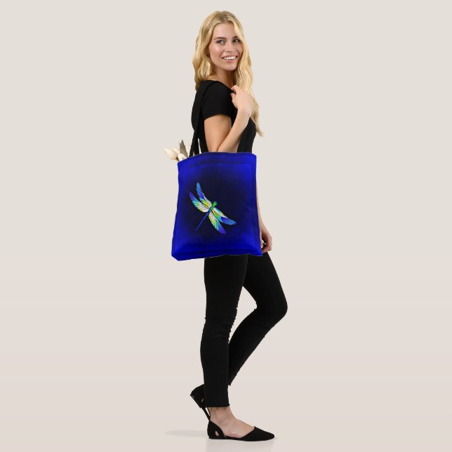 Bolso De Tela Dragonfly Electric Blue - Personaliza con un nombr (Puesto)