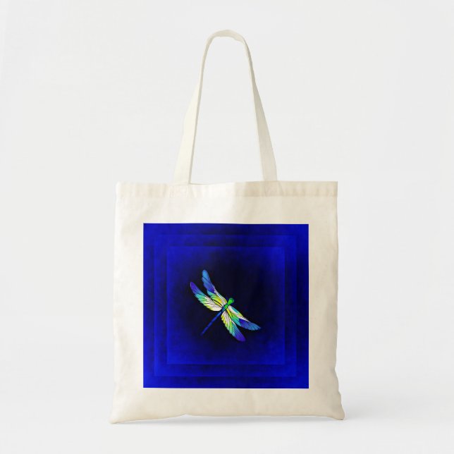 Bolso De Tela Dragonfly Electric Blue - Personaliza con un nombr (Frente)