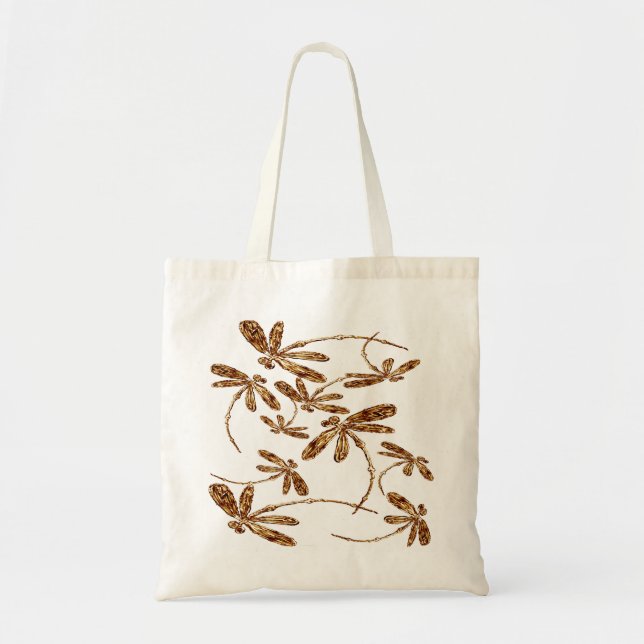 Bolso De Tela Dragonfly Frenzy Gold (Frente)