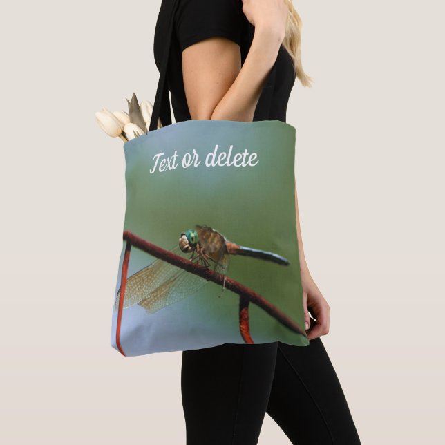 Bolso De Tela Dragonfly on Wire Fence Close Personalizado (Detalle)