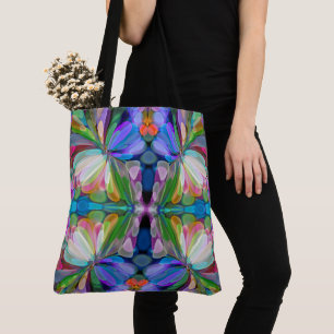 Bolso De Tela Dragonfly Wildflower Garden Abstract Floral