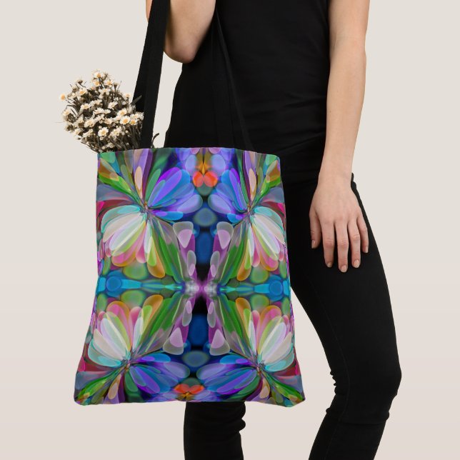 Bolso De Tela Dragonfly Wildflower Garden Abstract Floral (Detalle)