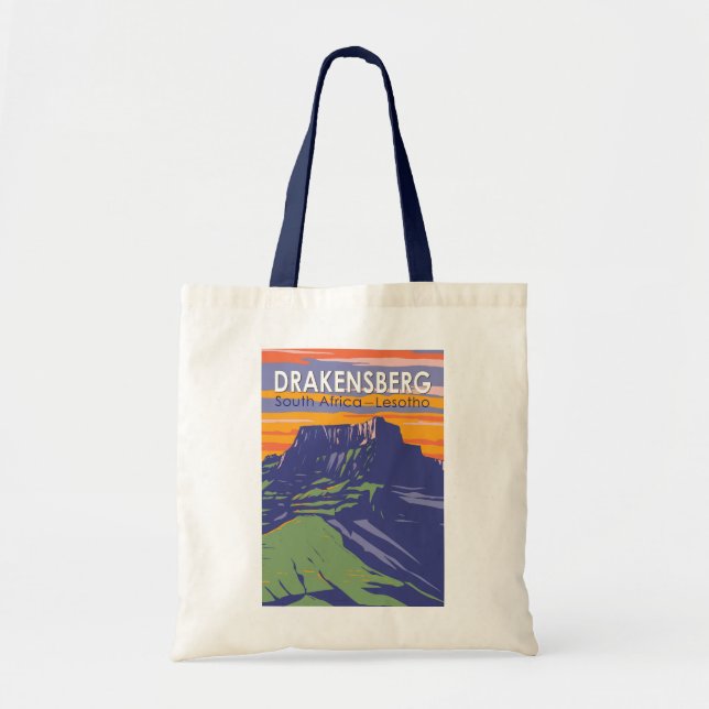 Bolso De Tela Drakensberg Sudáfrica Lesoto Retro de arte de viaj (Frente)