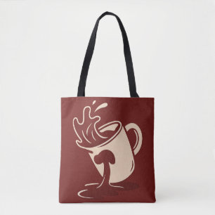Bolso De Tela Drama derramado - Café artístico Ilustracion D
