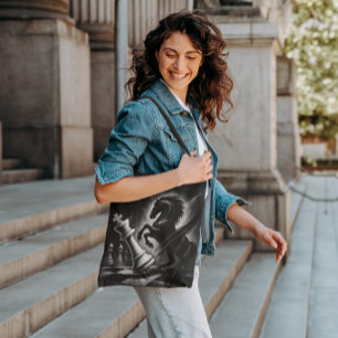 Bolso De Tela Dramático caballo negro vs. rey - Audaz arte de aj