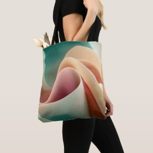 Bolso De Tela Drapería abstracta con flujo de gradiente pastel
