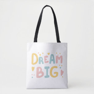 Bolso De Tela Dream Big Pastel Hearts