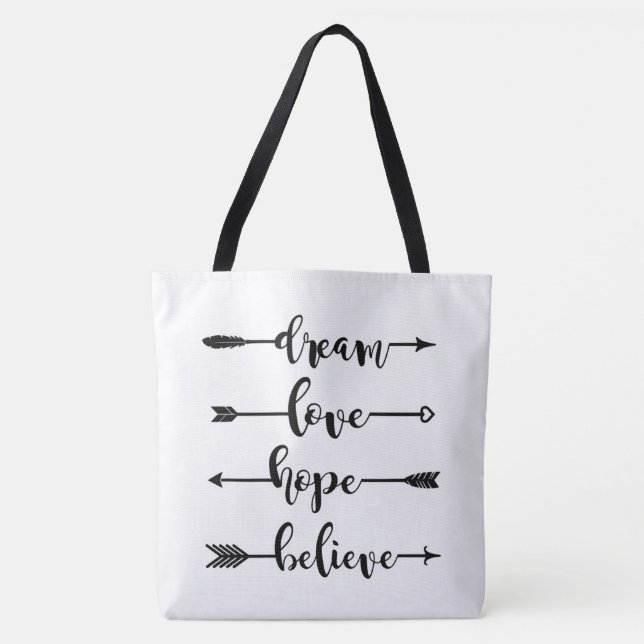 Bolso De Tela Dream Love Hope Belirows (Anverso)