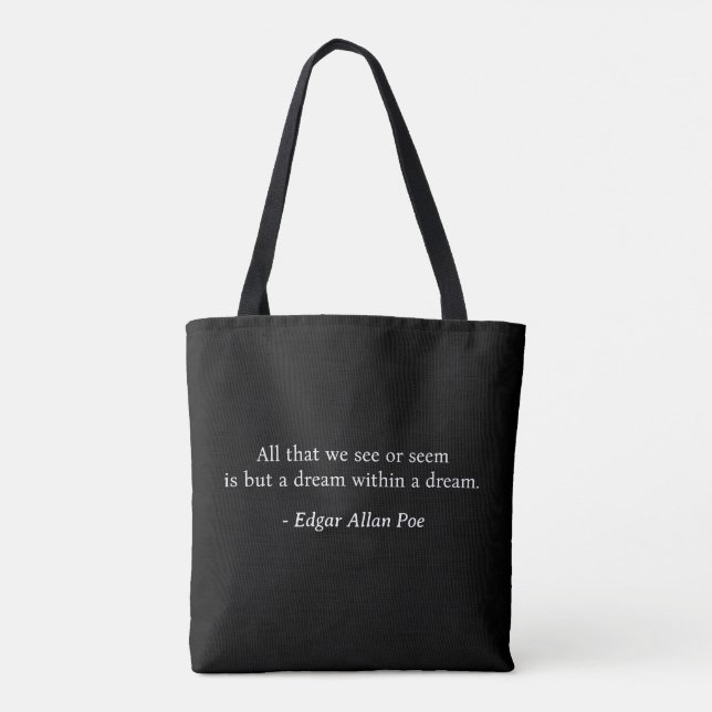 Bolso De Tela Dream Within A Dream Edgar Allan Poe Tote Bag (Reverso)