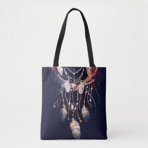 Bolso De Tela Dreamcatcher, ramas, estilo boho, arte digital.