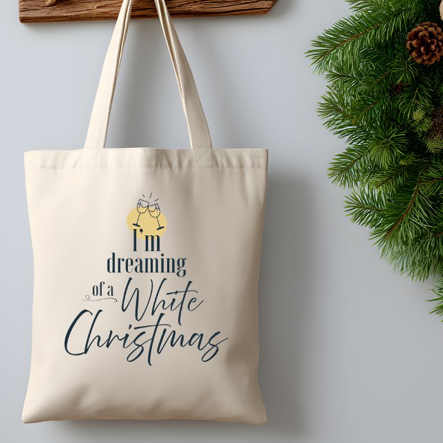 Bolso De Tela Dreaming of A White Wine Christmas Modern  (Subido por el creador)