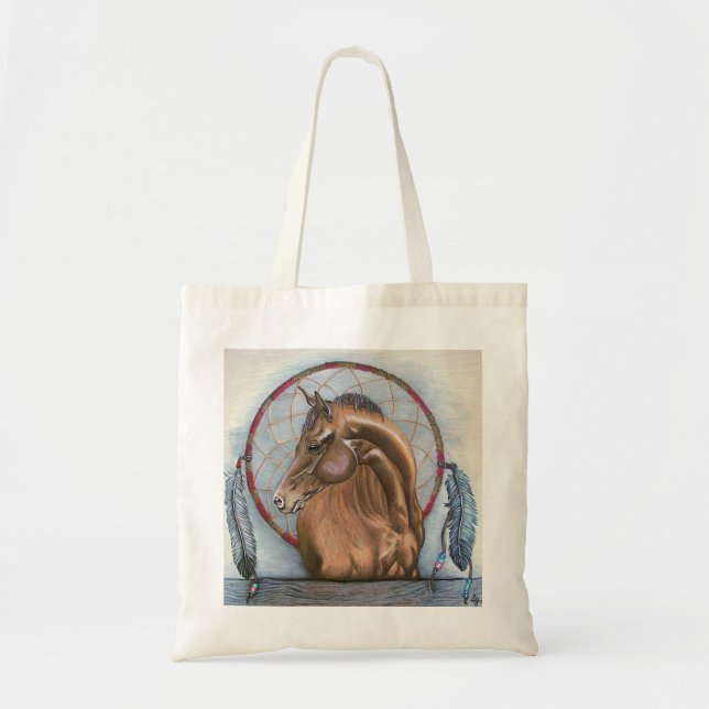 Bolso De Tela "DreamLike" El arte original de los caballos y de  (Frente)