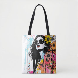 Bolso De Tela Dreamy Botanical Portrait Art 🦋