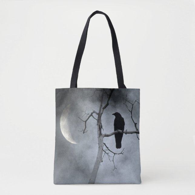Bolso De Tela Dreamy Night Crow (Anverso)