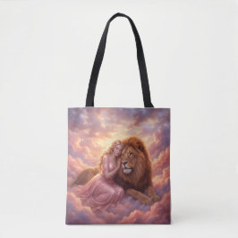 Bolso De Tela Dreamy Woman & Lion Fantasy Art Tote Bag