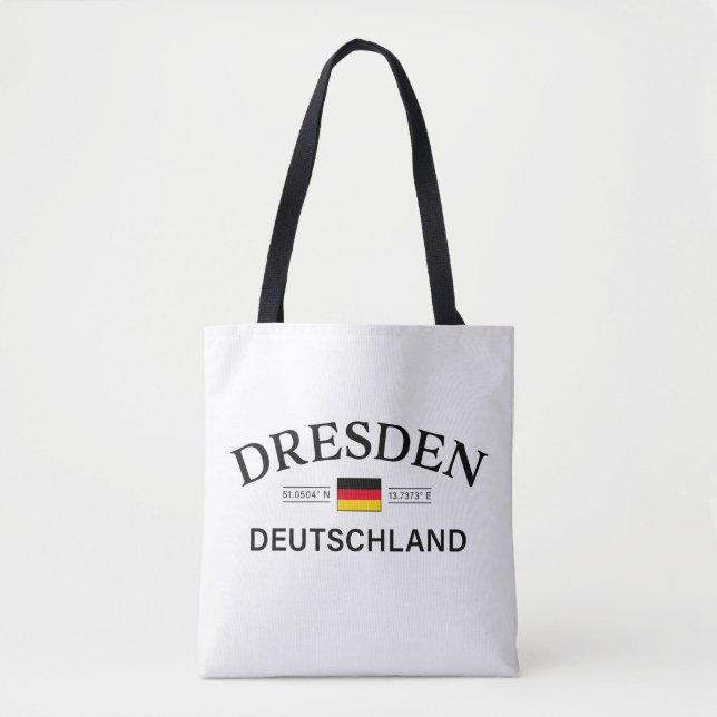 Bolso De Tela Dresden Deutschland Coordenadas Alemán (Anverso)