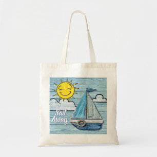 Bolso De Tela Driftwood Beach design Yacht tote bag.